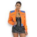 Cropped Leather Moto Jacket