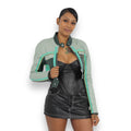 Cropped Leather Moto Jacket
