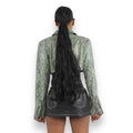 Snake Print Cropped Leather Jacket