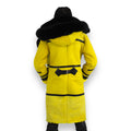 Yellow Shearling with Black Fox