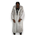White Fox Trench Coat with Hood