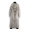 White Fox Trench Coat with Hood
