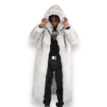 White Fox Trench Coat with Hood