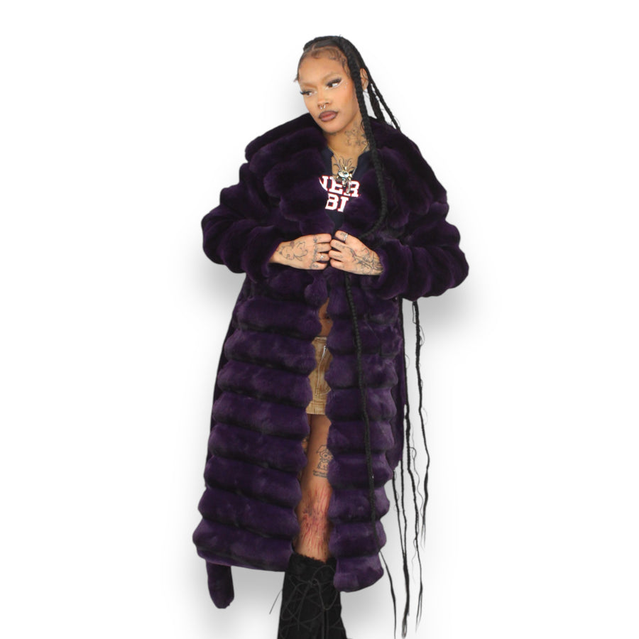 Faux Full Length Chinchilla with Hood