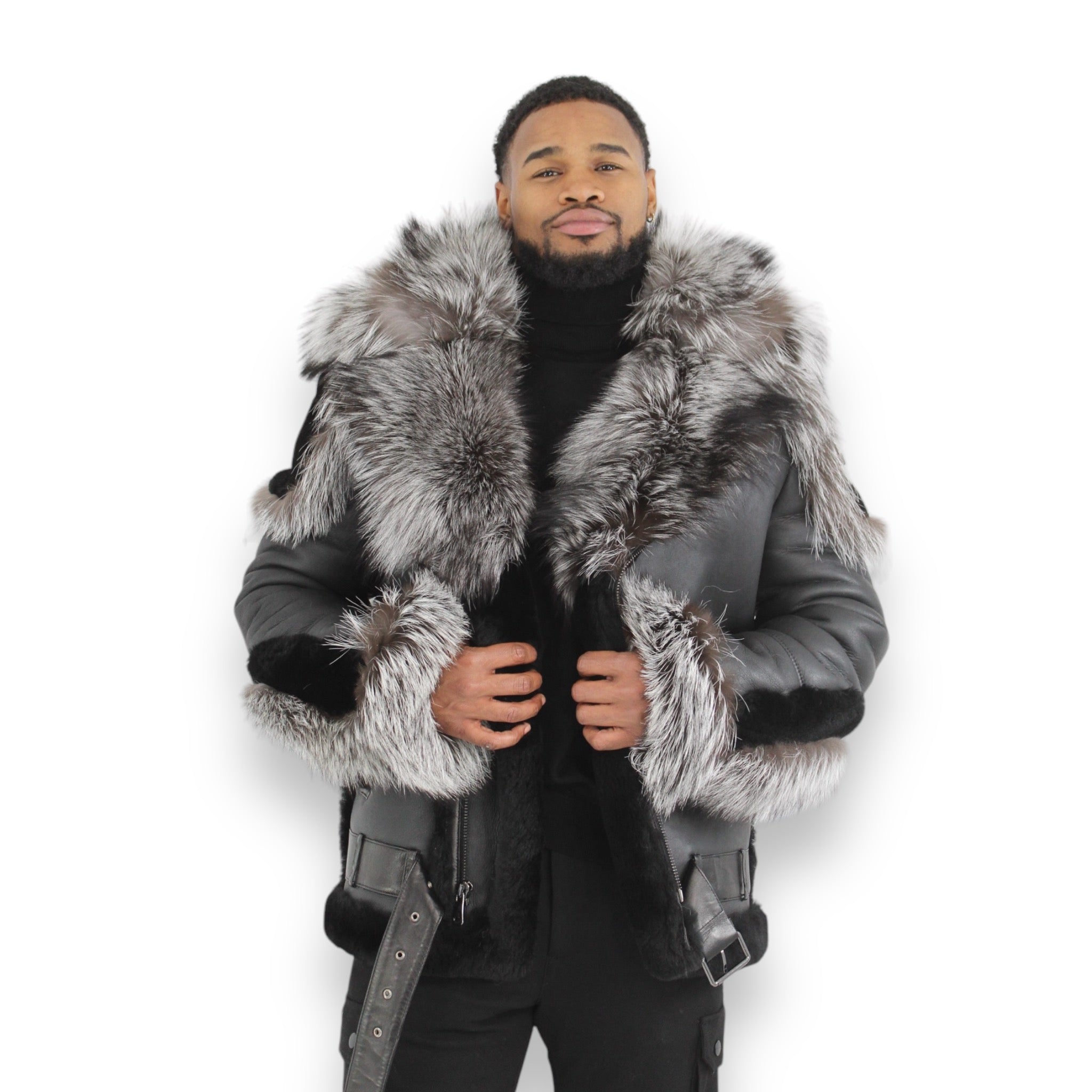 heaven and earth fur jacket お兄系 v系 グランジ Biker Shearling with Fox Collar – Daniel's Leather
