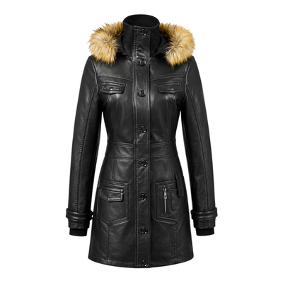 Miss Top Gun Long Leather Jacket