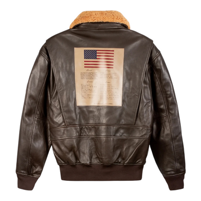 Top Gun® Official Signature Series Leather Jacket With Removable Mouton Collar