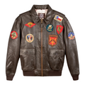 Top Gun® Official Signature Series Leather Jacket With Removable Mouton Collar