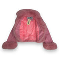 Waist Length Faux Leather Jacket with Faux Fur Outline