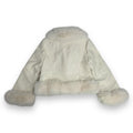 Waist Length Faux Leather Jacket with Faux Fur Outline