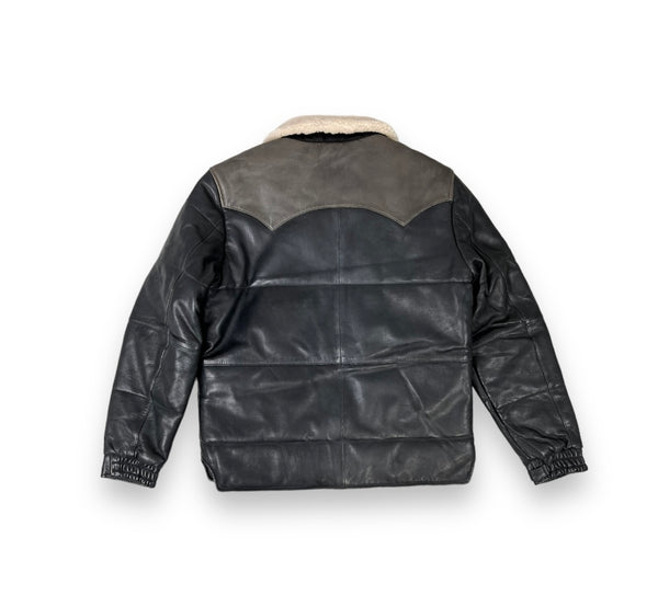 Aviator Bubble Leather Jacket