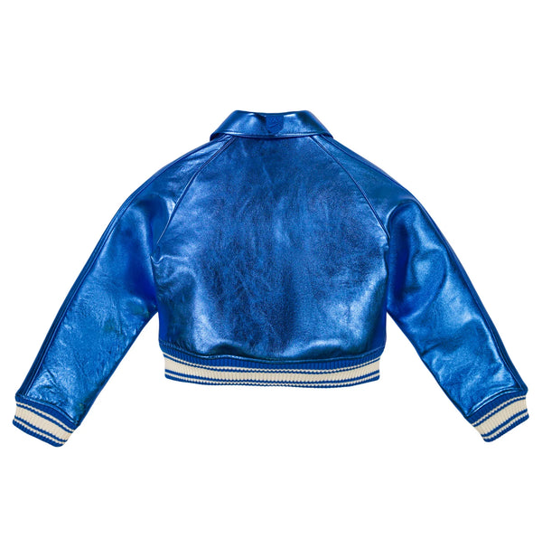 Cropped Metallic Icon Jacket