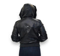 Lambskin Leather Bomber with Hood