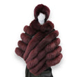 Short Diamond Cut Fox Poncho