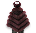 Short Diamond Cut Fox Poncho
