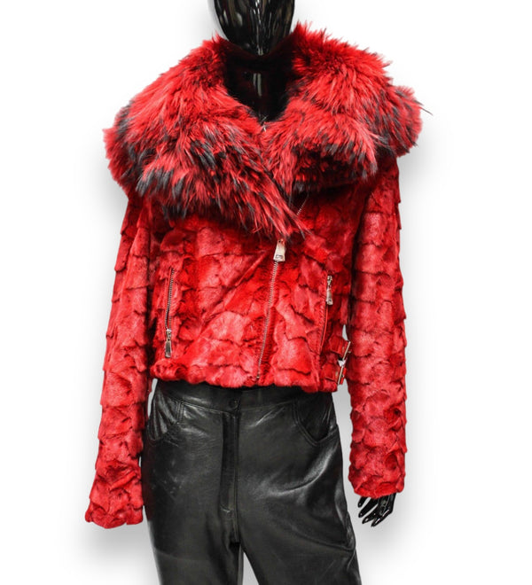 Biker Style Mink Jacket