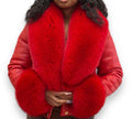 Cropped Short Shearling with Real Fox Trimming