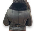 Cropped Short Shearling with Real Fox Trimming