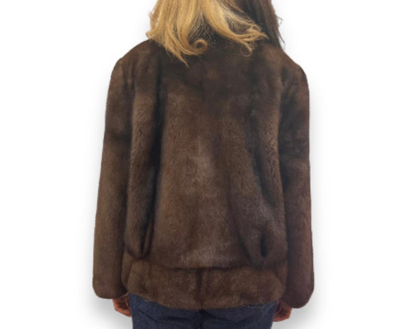 Dark Brown Mink Bomber