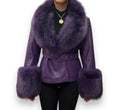 Leather with Fox Collar and Cuffs