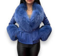 Leather with Fox Collar and Cuffs