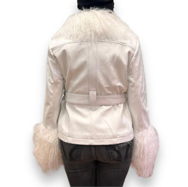 Leather with Mongolian Lamb