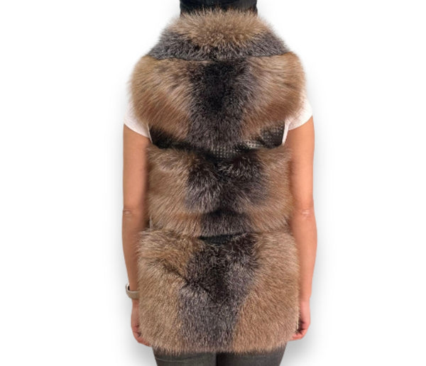 Golden Leather and Fox 3/4 Vest