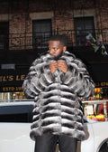 3/4 Chinchilla Coat with Full Collar