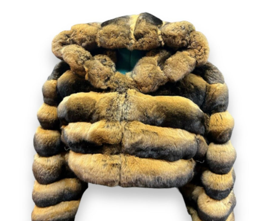 Cropped Chinchilla Bolero with Hood