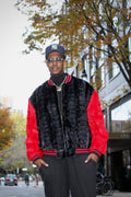 Baseball Mink Bomber Jacket