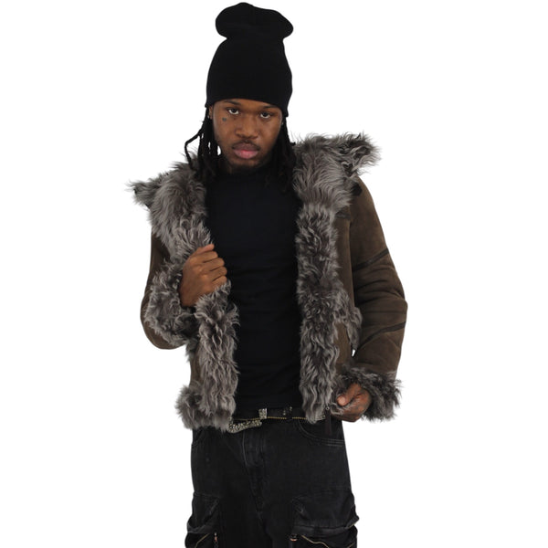 Biker Shearling with Curly Lamb