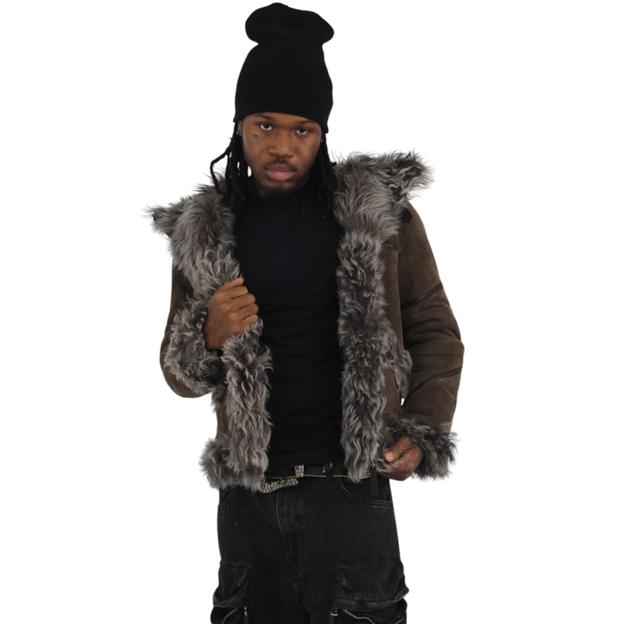 Biker Shearling with Curly Lamb