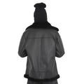 Basic Black Shearling with Chest Zipper