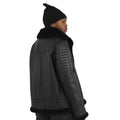 Basic Black Shearling with Chest Zipper