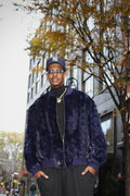 Baseball Mink Bomber Jacket