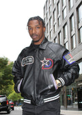 Star Varsity Leather Blinged Out