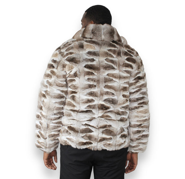 Natural Crosscut Chinchilla Bomber