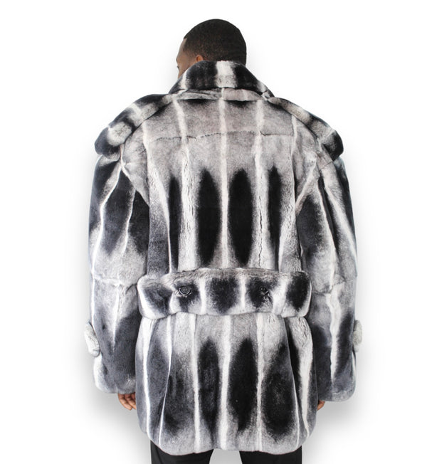 3/4 Rex Rabbit Double Breasted Coat