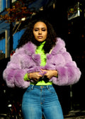 Layered Fox Cropped Bolero with Hood