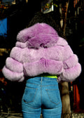 Layered Fox Cropped Bolero with Hood