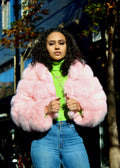 Layered Fox Cropped Bolero with Hood
