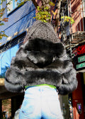 Layered Fox Cropped Bolero with Hood