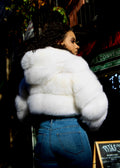 Layered Fox Cropped Bolero with Hood