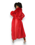 Mink Tails Trench Coat with Natural Fox Collar