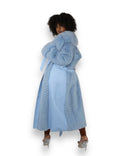 Mink Tails Trench Coat with Natural Fox Collar