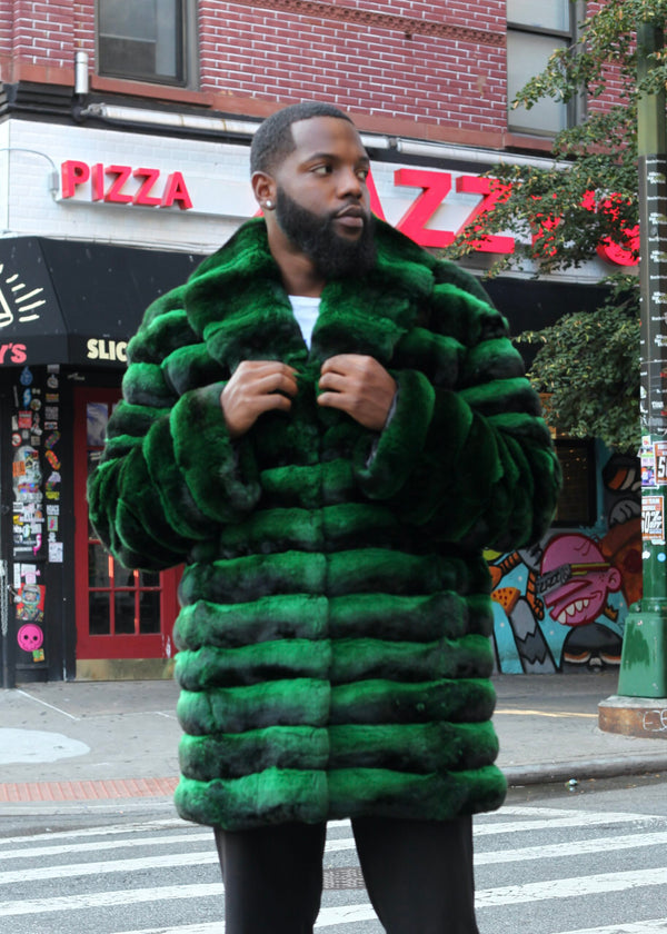 3/4 Chinchilla Coat with Full Collar