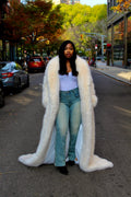 Faux Full Length Dragging Coat