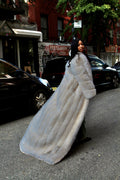 Faux Full Length Dragging Coat