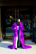 Faux Full Length Dragging Coat