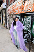 Faux Full Length Dragging Coat